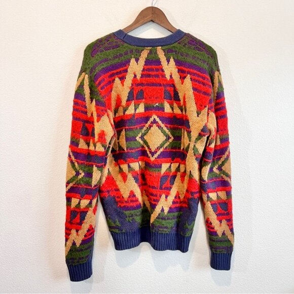 BDG Urban Outfitters Southwest Aztec Knit Cardigan Sweater M Boho Retro Grunge - Picture 10 of 10